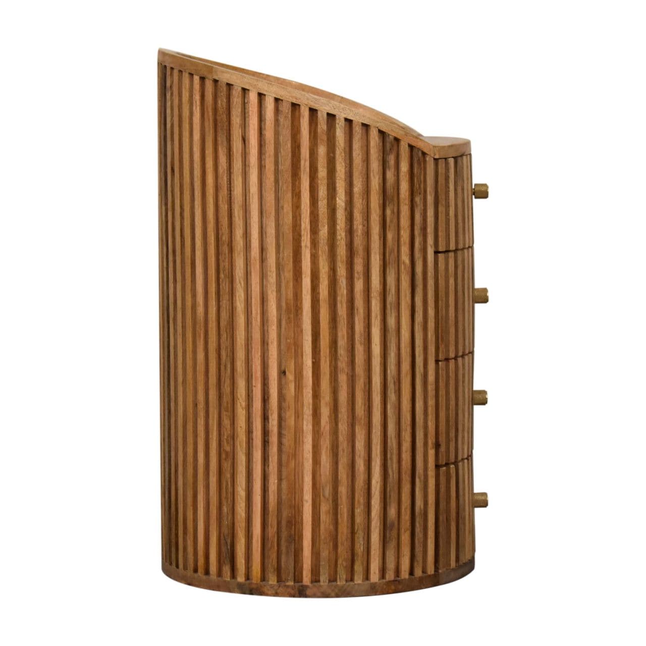 Rustic Soba Nightstand - Solid Mango Wood Bedside Table for Bedroom - product view 9 showing handcrafted solid mango wood...