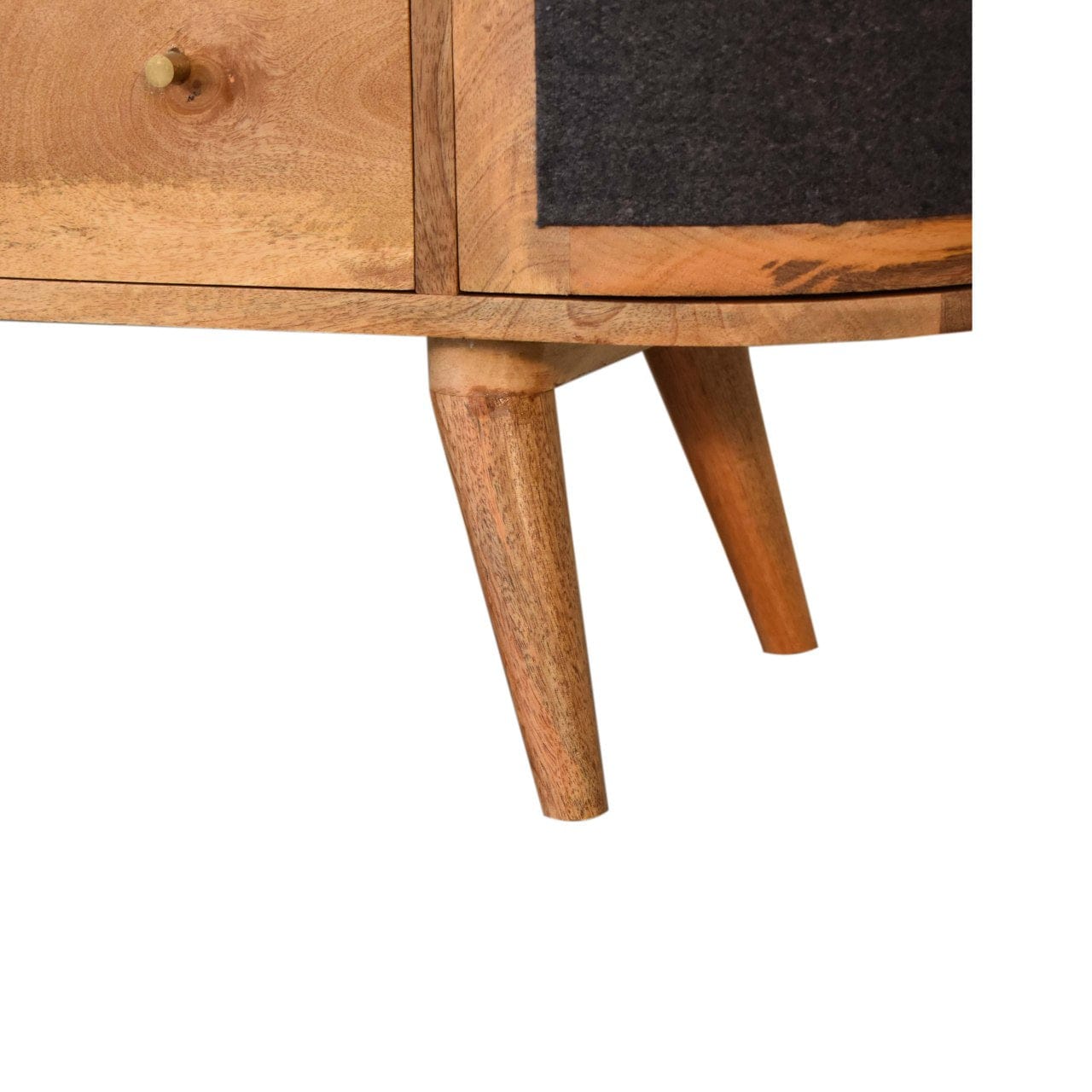 Mid-Century Modern Sofia Black TV Stand - Solid Mango Wood Entertainment Center for Living Room - product view 5 showing...