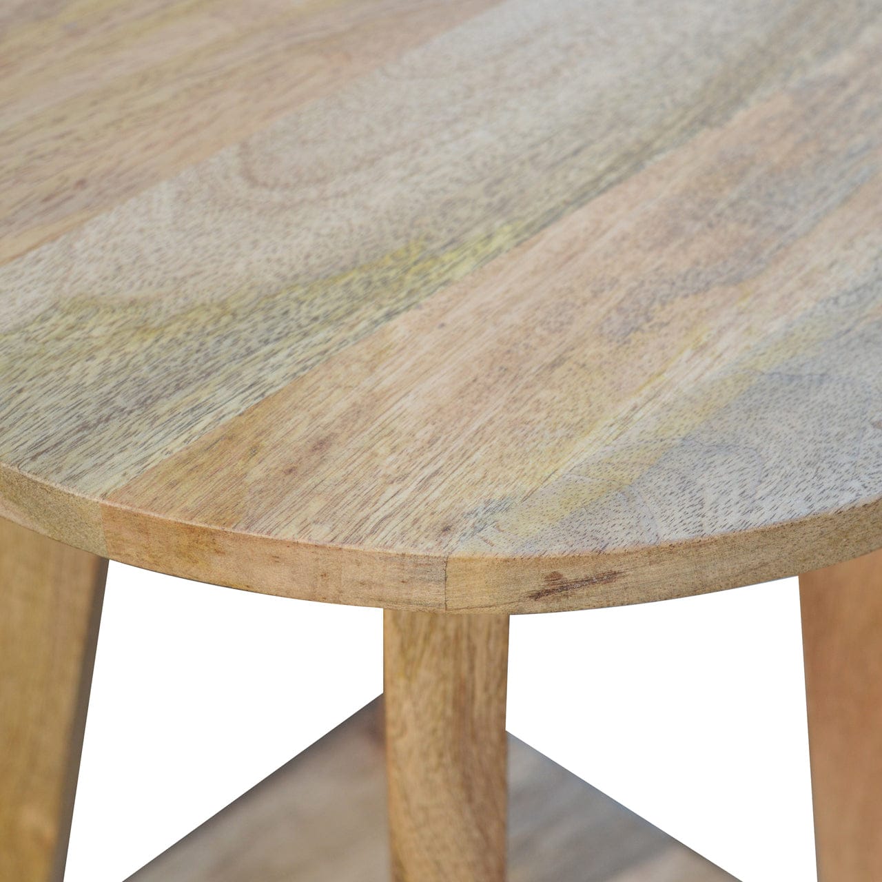 Mid-Century Modern Oak-ish Bar Stool - Solid Mango Wood Counter Stool for Kitchen - product view 2 showing handcrafted...