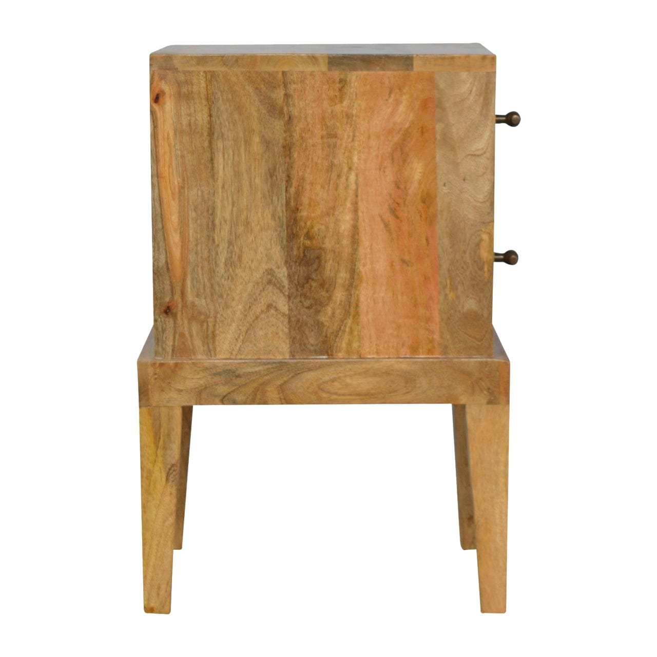 Mid-Century Modern Solid Wood Nightstand - Solid Mango Wood Bedside Table for Bedroom - product view 6 showing...