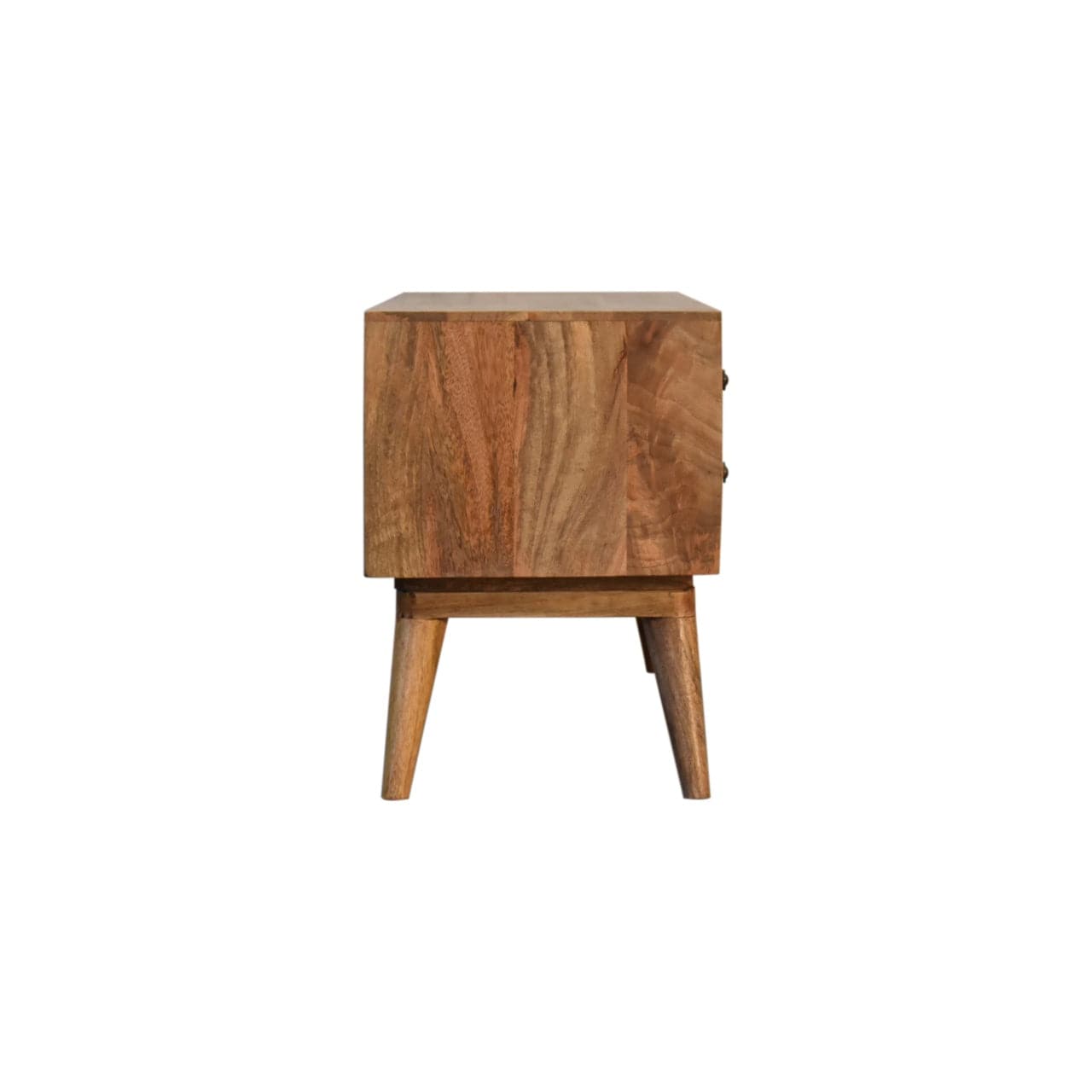 Mid-Century Modern Stella TV Stand - Solid Mango Wood Entertainment Center for Living Room - product view 7 showing...