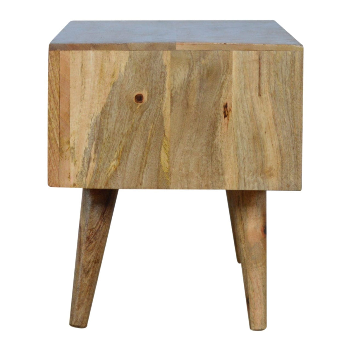Mid-Century Modern White Sliding TV Stand - Solid Mango Wood Entertainment Center for Living Room - product view 8...