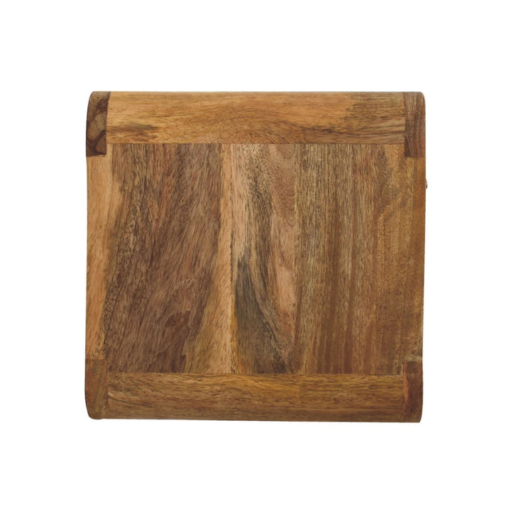 Mid-Century Modern Mini Oak-ish Floating Open Nightstand - Solid Mango Wood Bedside Table for Bedroom - product view 8...
