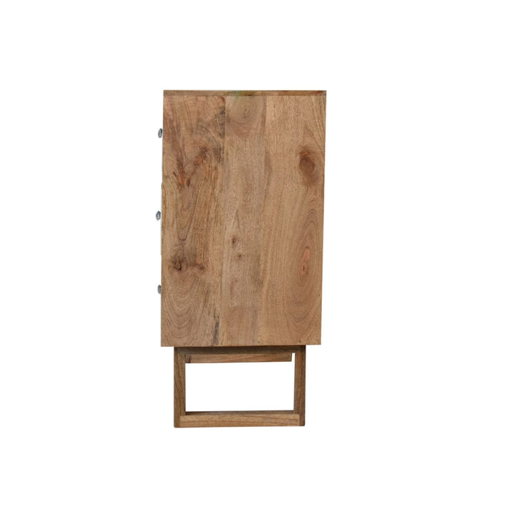 Mid-Century Modern U-Shape Bone Inlay Dresser - Solid Mango Wood Storage Chest for Bedroom - product view 10 showing...