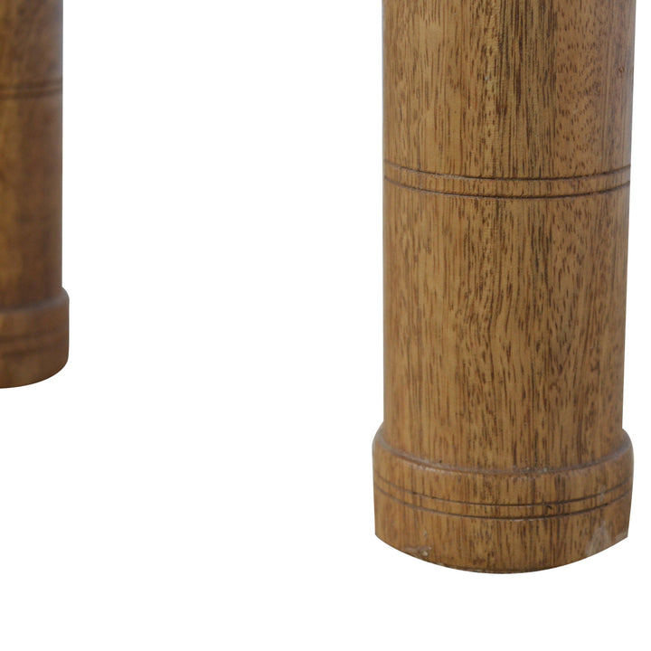 Mid-Century Modern Thakat End Table - Solid Mango Wood Side Table for Living Room - product view 5 showing handcrafted...