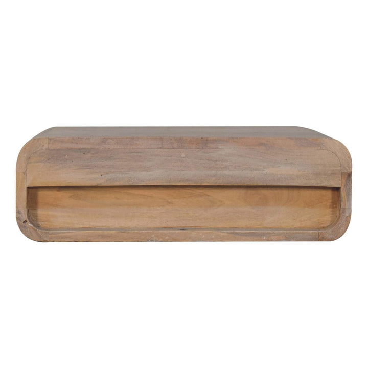 Mid-Century Modern Sonoma T-bar Floating Nightstand - Solid Mango Wood Bedside Table for Bedroom - product view 9 showing...