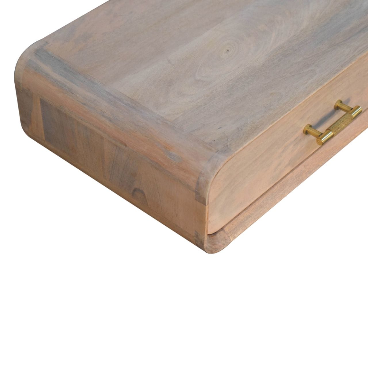 Mid-Century Modern Sonoma T-bar Floating Nightstand - Solid Mango Wood Bedside Table for Bedroom - product view 6 showing...