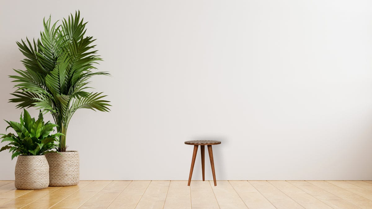 Mid-Century Modern Spiral End Table - Solid Mango Wood Side Table for Living Room - product view 8 showing handcrafted...