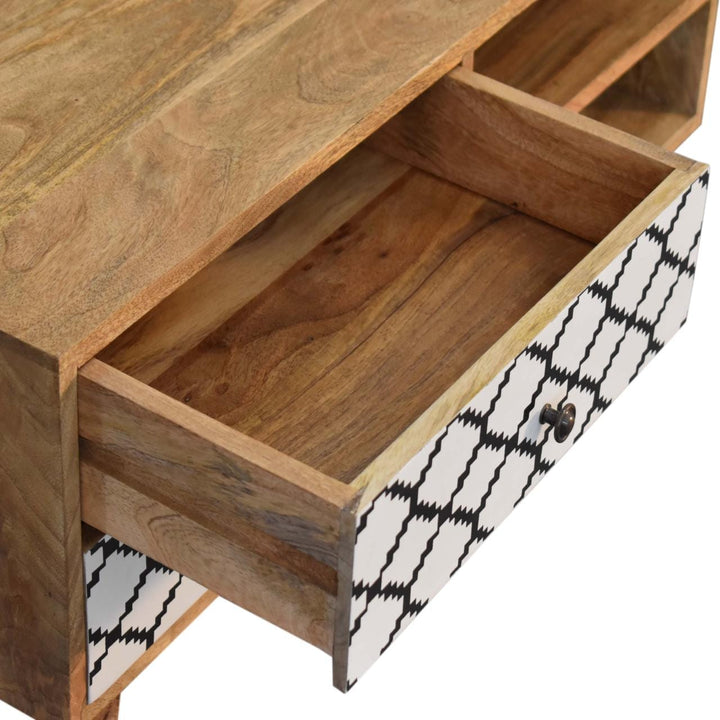 Mid-Century Modern Stella TV Stand - Solid Mango Wood Entertainment Center for Living Room - product view 5 showing...
