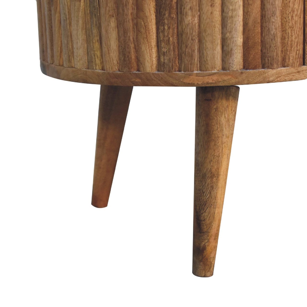Mid-Century Modern Stripe Coffee Table - Solid Mango Wood Center Table for Living Room - product view 7 showing...