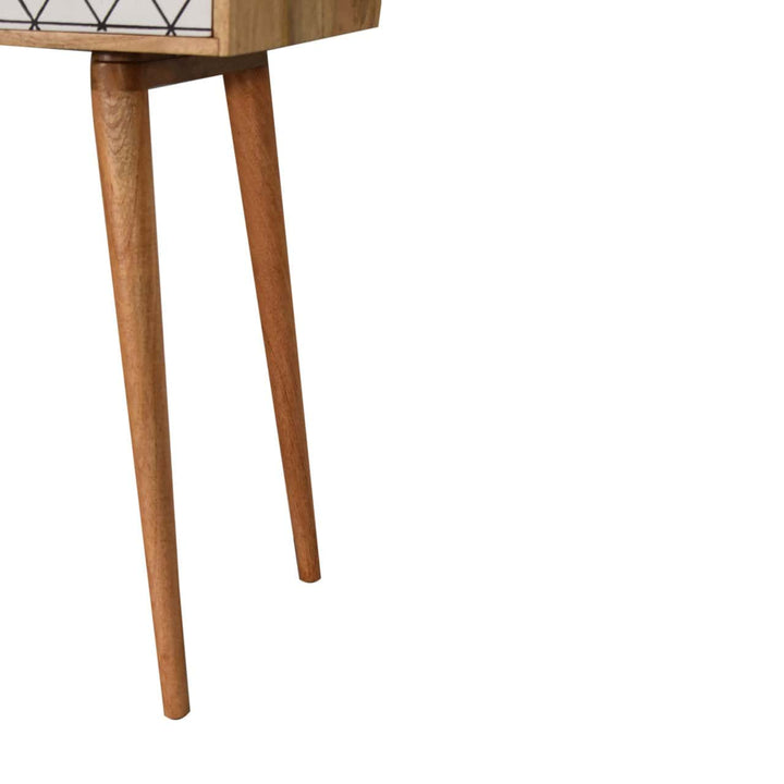 Mid-Century Modern Triangle Printed Writing Desk - Solid Mango Wood Writing Table for Home Office - product view 8...
