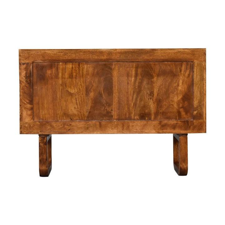 Mid-Century Modern U-Chestnut Sideboard - Solid Mango Wood Buffet Cabinet for Dining Room - product view 8 showing...