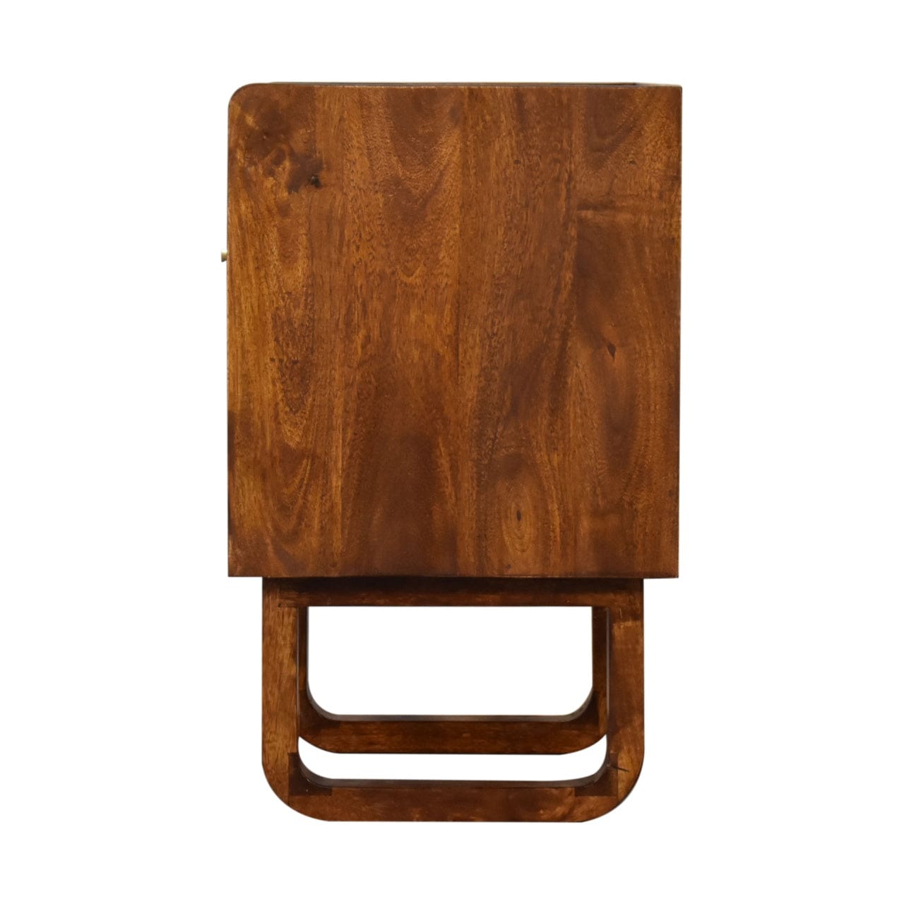 Mid-Century Modern U-Chestnut Sunrise Open Nightstand - Solid Mango Wood Bedside Table for Bedroom - product view 8...