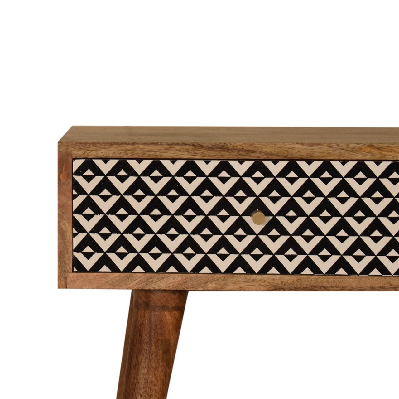 Mid-Century Modern Valentina Console Table - Solid Mango Wood Hallway Console for Entryway - product view 3 showing...