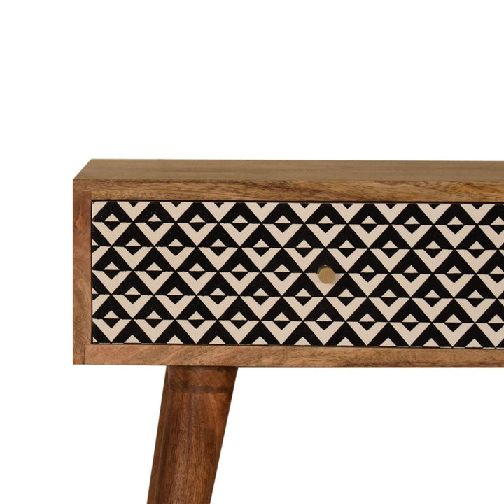 Mid-Century Modern Valentina Console Table - Solid Mango Wood Hallway Console for Entryway - product view 3 showing...