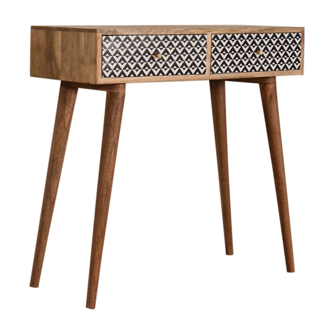 Mid-Century Modern Valentina Console Table - Solid Mango Wood Hallway Console for Entryway - product view 2 showing...
