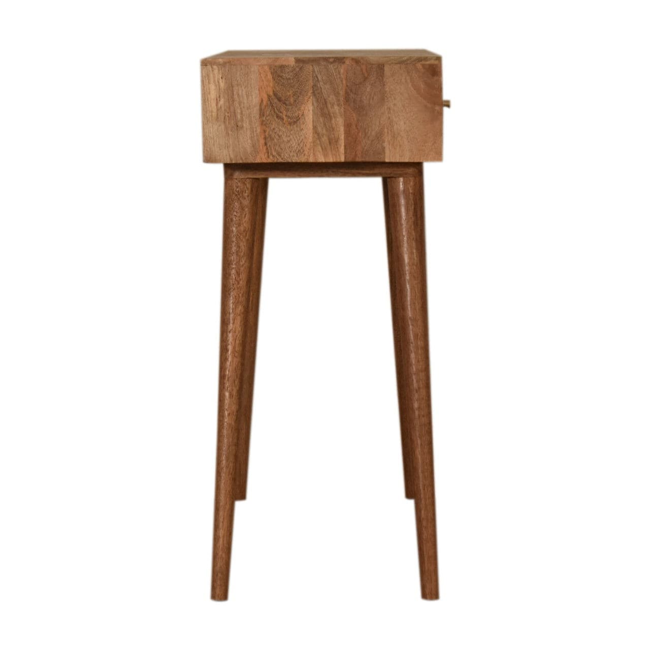 Mid-Century Modern Valentina Console Table - Solid Mango Wood Hallway Console for Entryway - product view 7 showing...