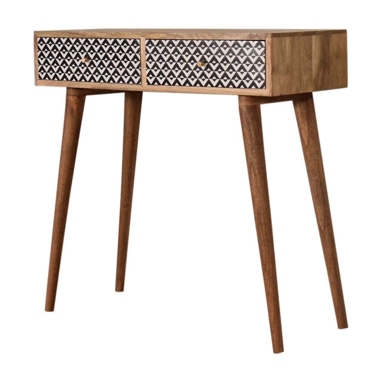 Mid-Century Modern Valentina Console Table - Solid Mango Wood Hallway Console for Entryway - main view showing...