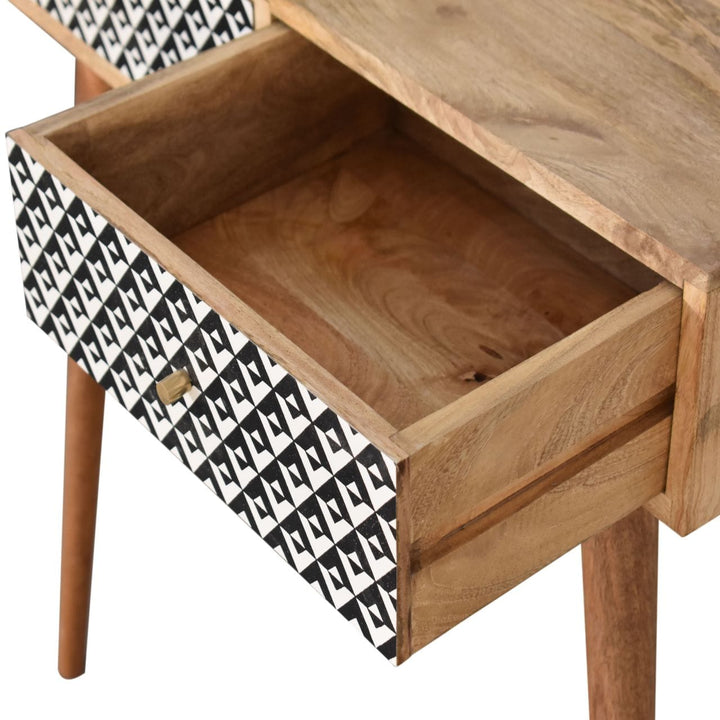 Mid-Century Modern Valentina Console Table - Solid Mango Wood Hallway Console for Entryway - product view 5 showing...