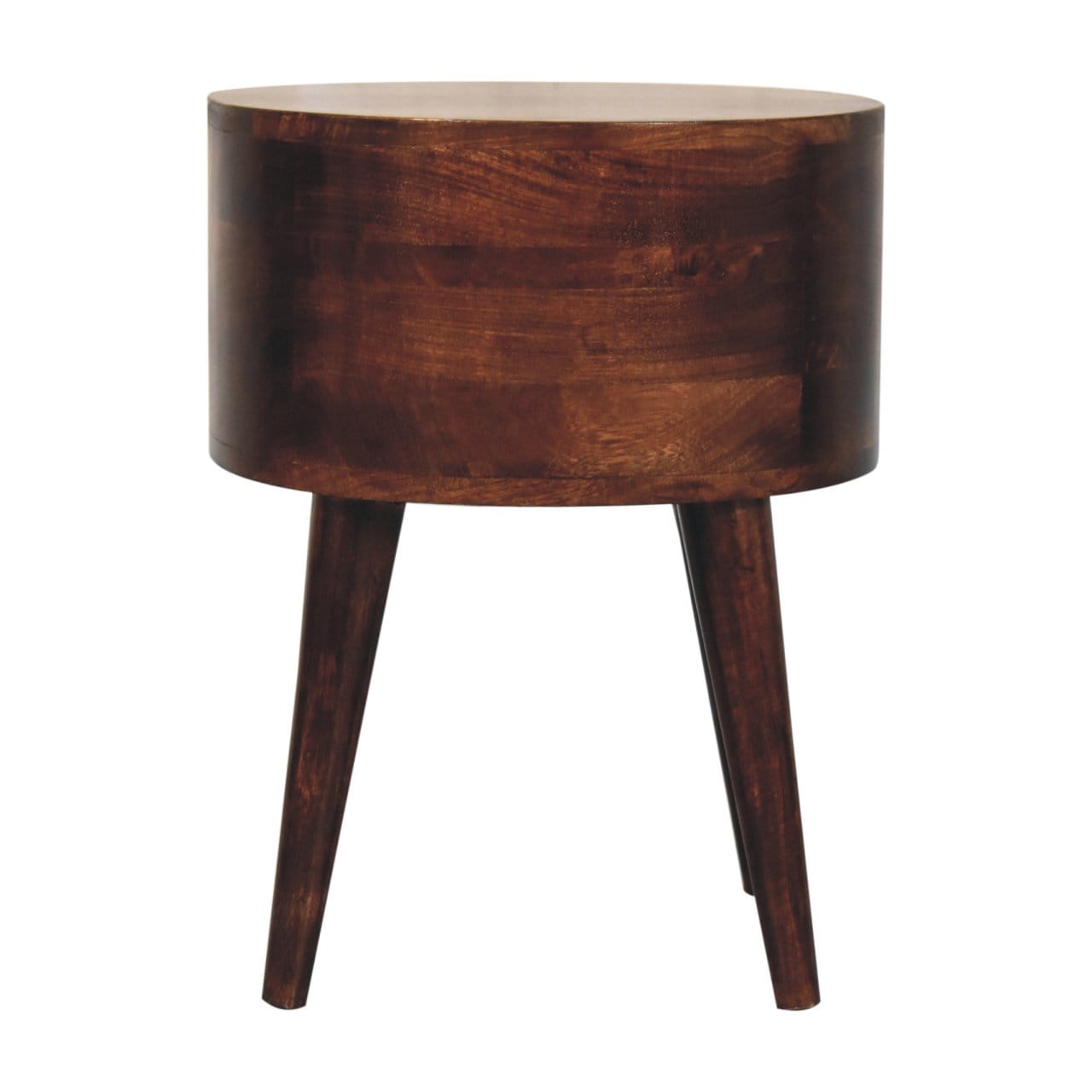 Mid-Century Modern Odyssey California Walnut Nightstand - Solid Mango Wood Bedside Table for Bedroom - product view 9...
