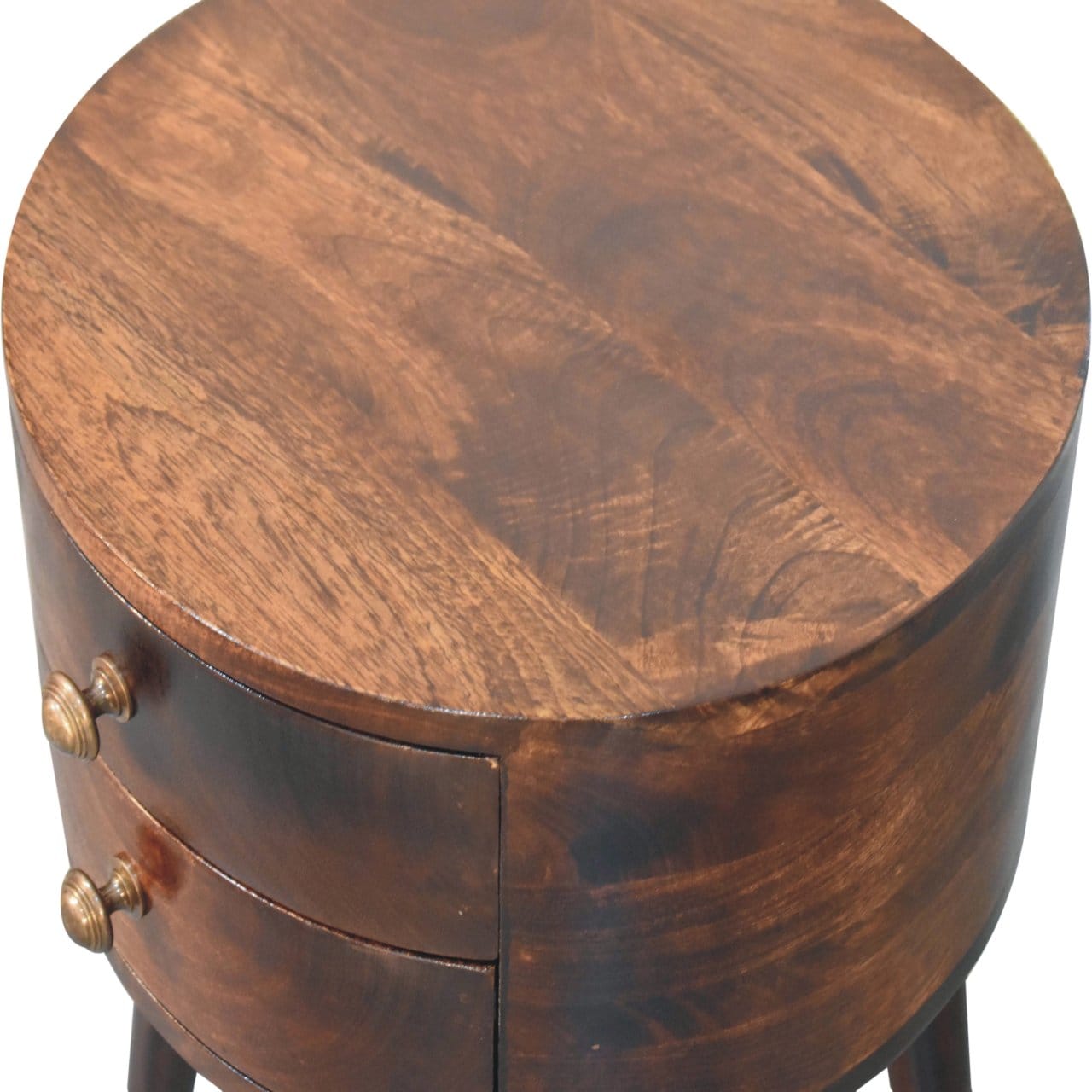 Mid-Century Modern Odyssey California Walnut Nightstand - Solid Mango Wood Bedside Table for Bedroom - product view 5...