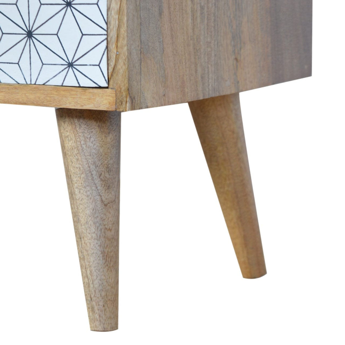 Mid-Century Modern Prima Sliding Door TV Stand - Solid Mango Wood Entertainment Center for Living Room - product view 6...