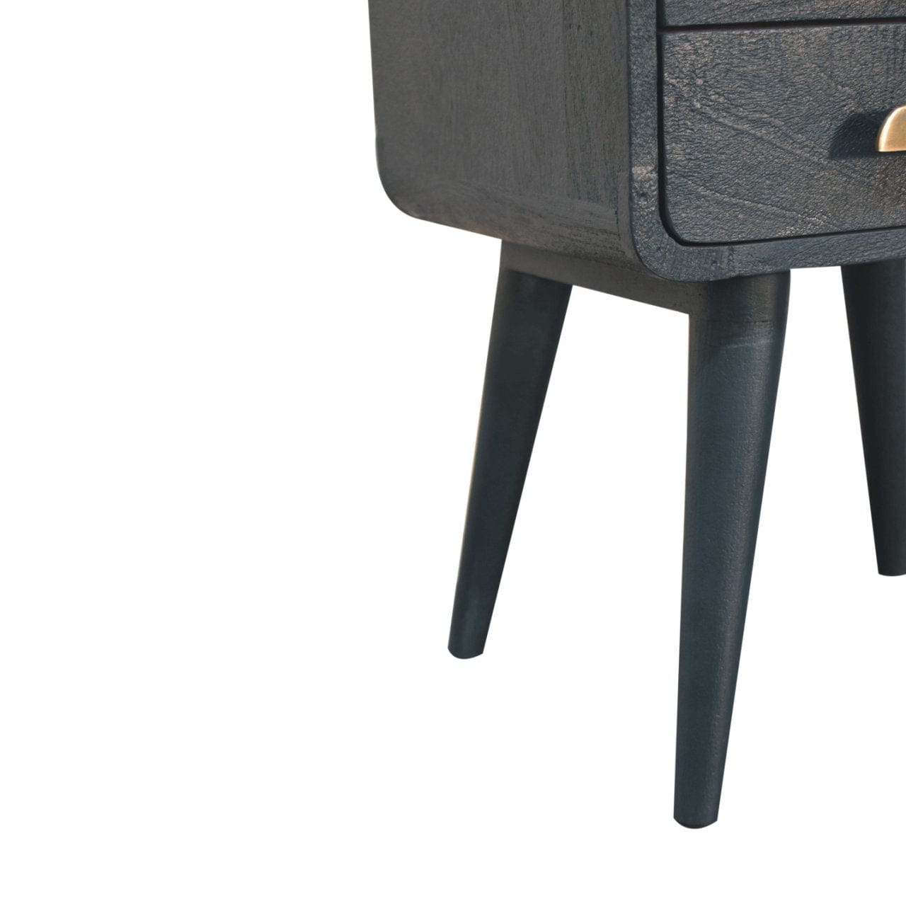 Midnight Teal Nightstand - Solid Mango Wood Bedside Table for Bedroom - product view 9 showing handcrafted solid mango...