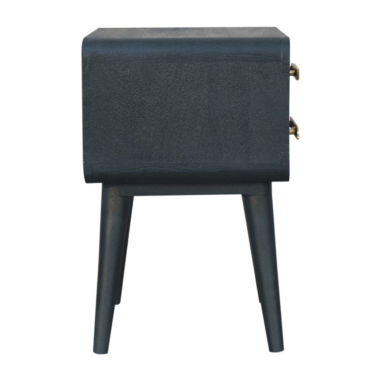 Midnight Teal Nightstand - Solid Mango Wood Bedside Table for Bedroom - product view 10 showing handcrafted solid mango...