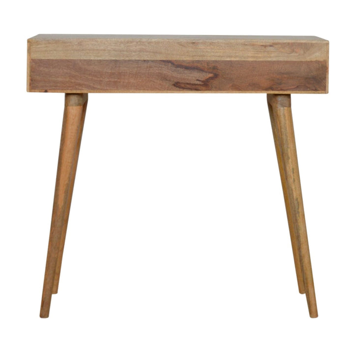 Milan Grey Console Table - Solid Mango Wood Hallway Console for Entryway - product view 8 showing handcrafted solid mango...