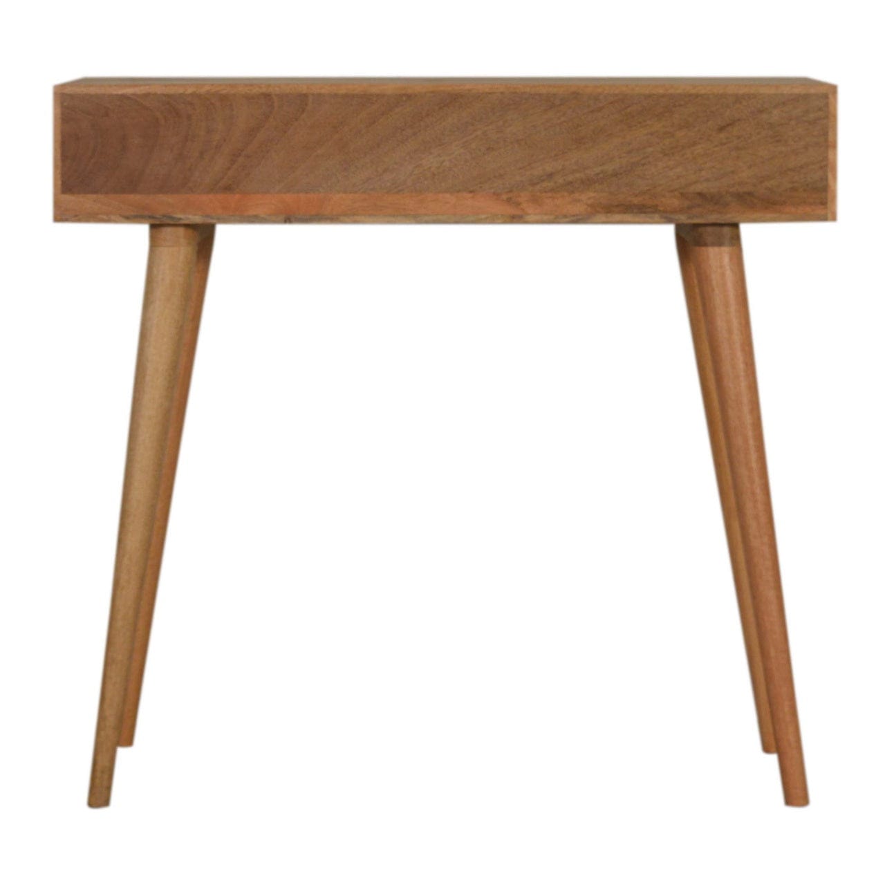 Milan White Console Table - Solid Mango Wood Hallway Console for Entryway - product view 8 showing handcrafted solid...