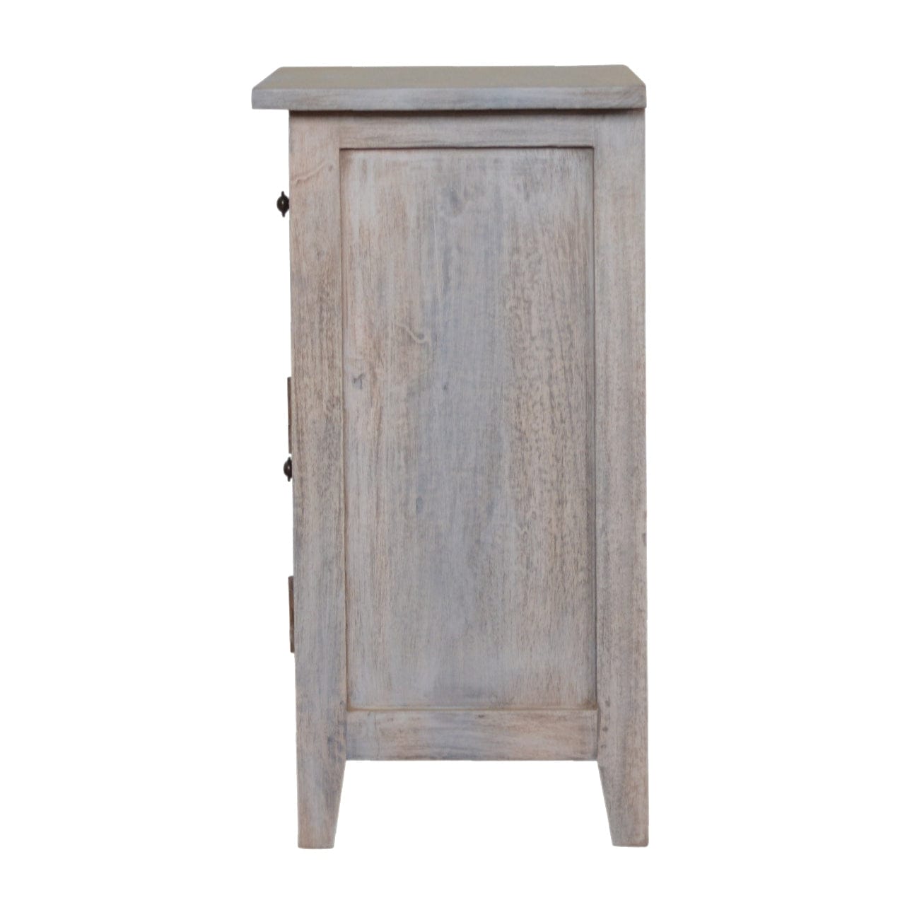 Mini Acid Wash Nightstand - Solid Mango Wood Bedside Table for Bedroom - product view 8 showing handcrafted solid mango...