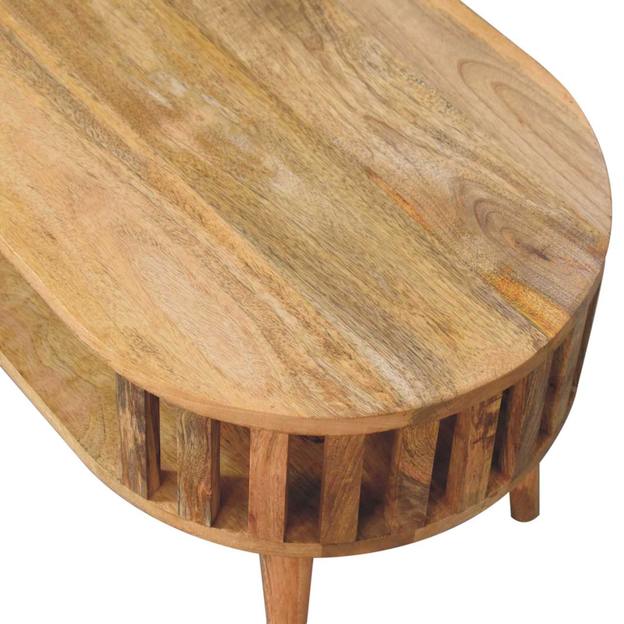 Mini Ariella Coffee Table - Solid Mango Wood Center Table for Living Room - product view 6 showing handcrafted solid...