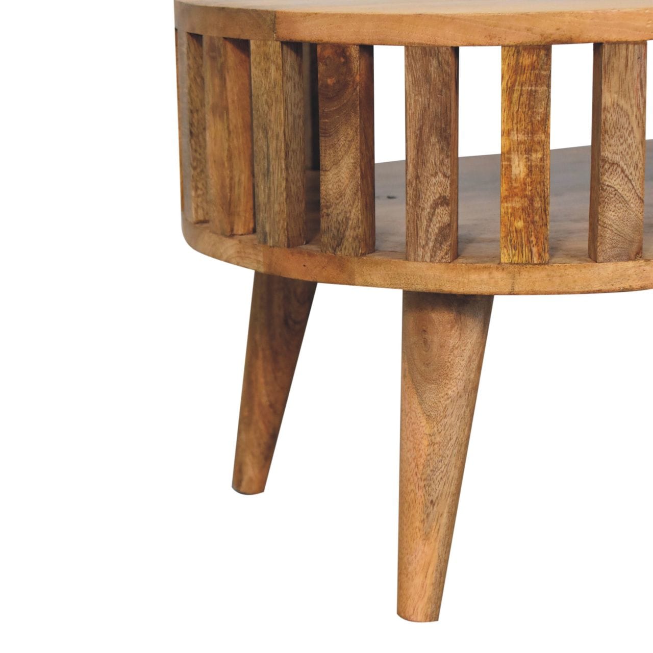 Mini Ariella Coffee Table - Solid Mango Wood Center Table for Living Room - product view 8 showing handcrafted solid...