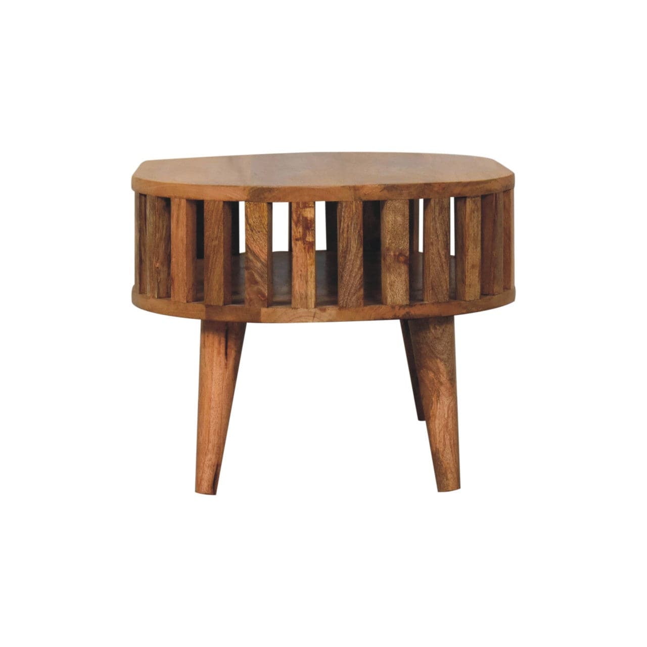 Mini Ariella Coffee Table - Solid Mango Wood Center Table for Living Room - product view 9 showing handcrafted solid...