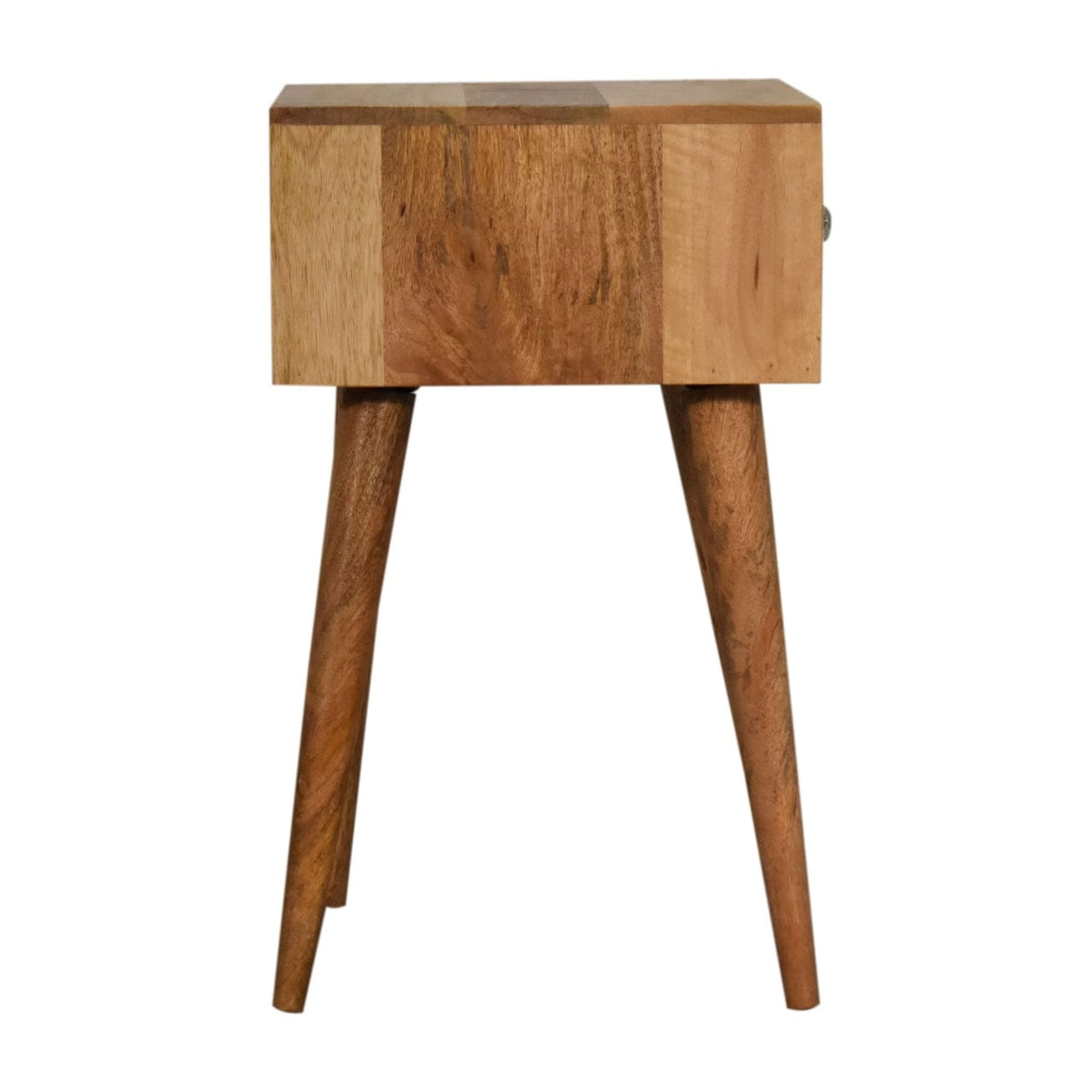 Mini Bone Inlay Nightstand - Solid Mango Wood Bedside Table for Bedroom - product view 9 showing handcrafted solid mango...