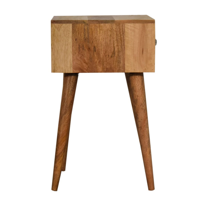 Mini Bone Inlay Nightstand - Solid Mango Wood Bedside Table for Bedroom - product view 9 showing handcrafted solid mango...