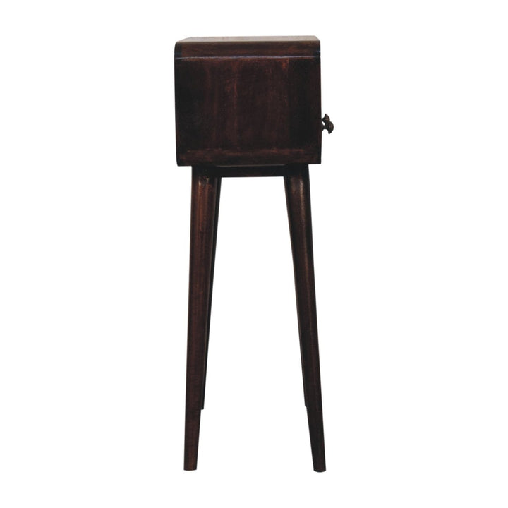 Mini California Walnut Curved Console Table - Solid Mango Wood Hallway Console for Entryway - product view 8 showing...