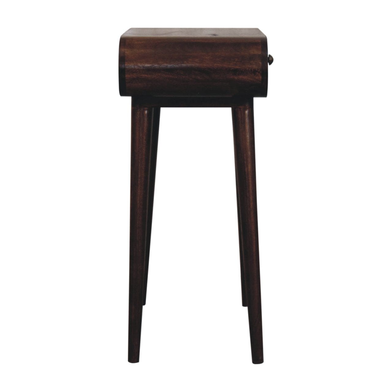 Mini California Walnut Dressing Table - Solid Mango Wood Vanity Table for Bedroom - product view 9 showing handcrafted...