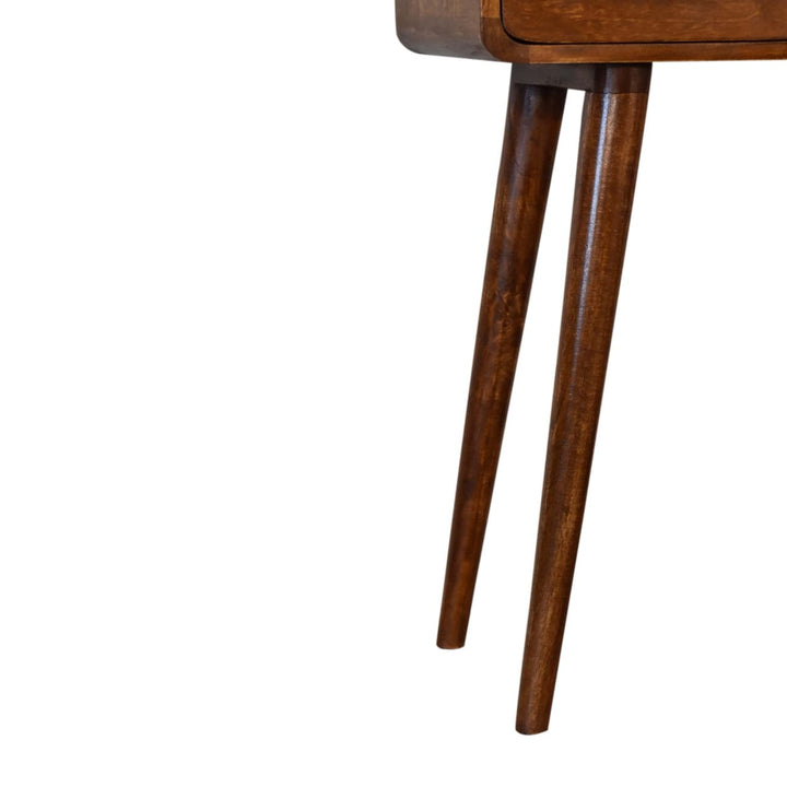 Mini Chestnut Console Table - Solid Mango Wood Hallway Console for Entryway - product view 9 showing handcrafted solid...