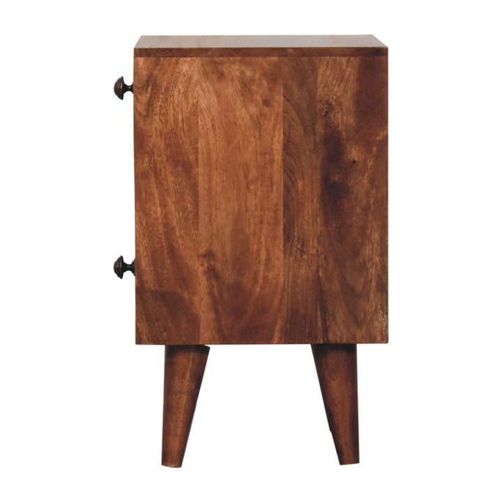 Mini Classic Multi Honey Caramel Nightstand - Solid Mango Wood Bedside Table for Bedroom - product view 8 showing...