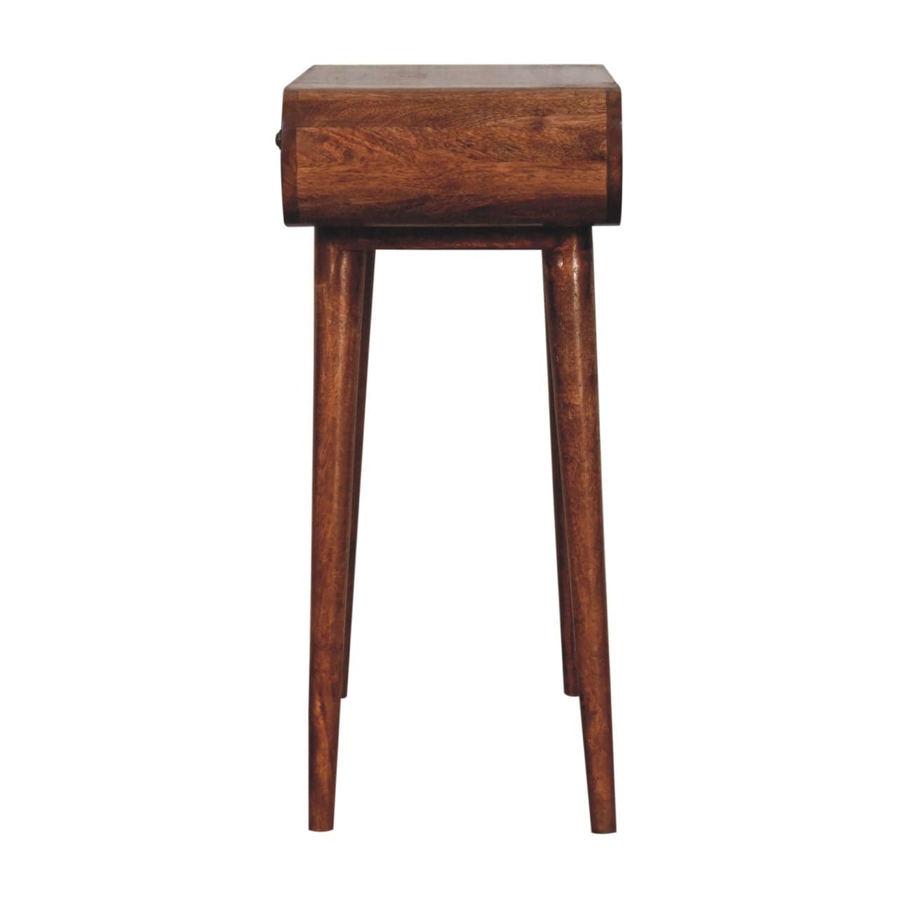 Mini Honey Caramel Dressing Table - Solid Mango Wood Vanity Table for Bedroom - product view 9 showing handcrafted solid...