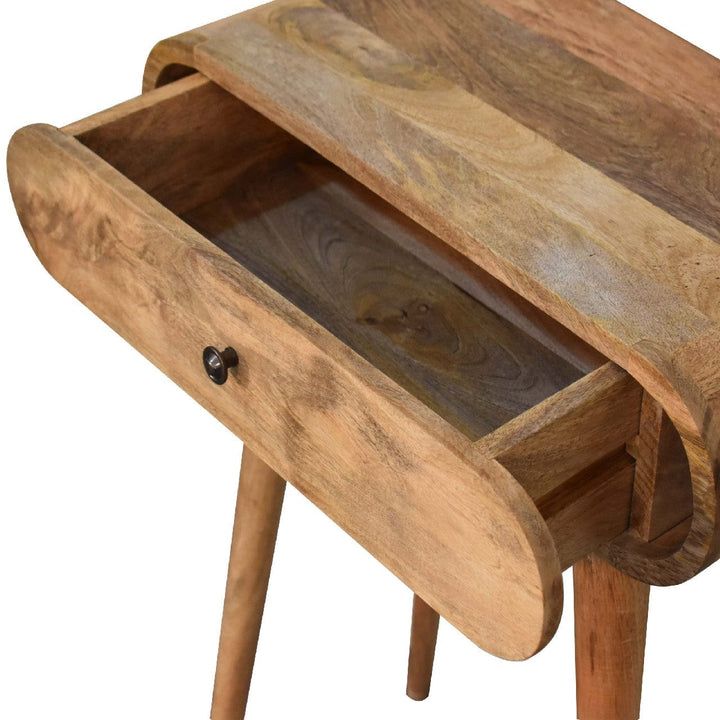 Mini London Console Table - Solid Mango Wood Hallway Console for Entryway - product view 6 showing handcrafted solid...