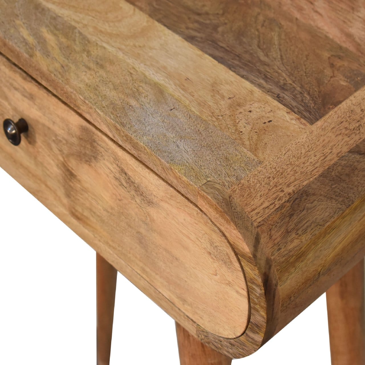 Mini London Console Table - Solid Mango Wood Hallway Console for Entryway - product view 5 showing handcrafted solid...