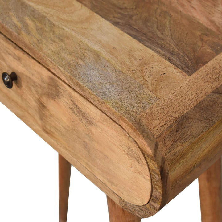 Mini London Console Table - Solid Mango Wood Hallway Console for Entryway - product view 5 showing handcrafted solid...