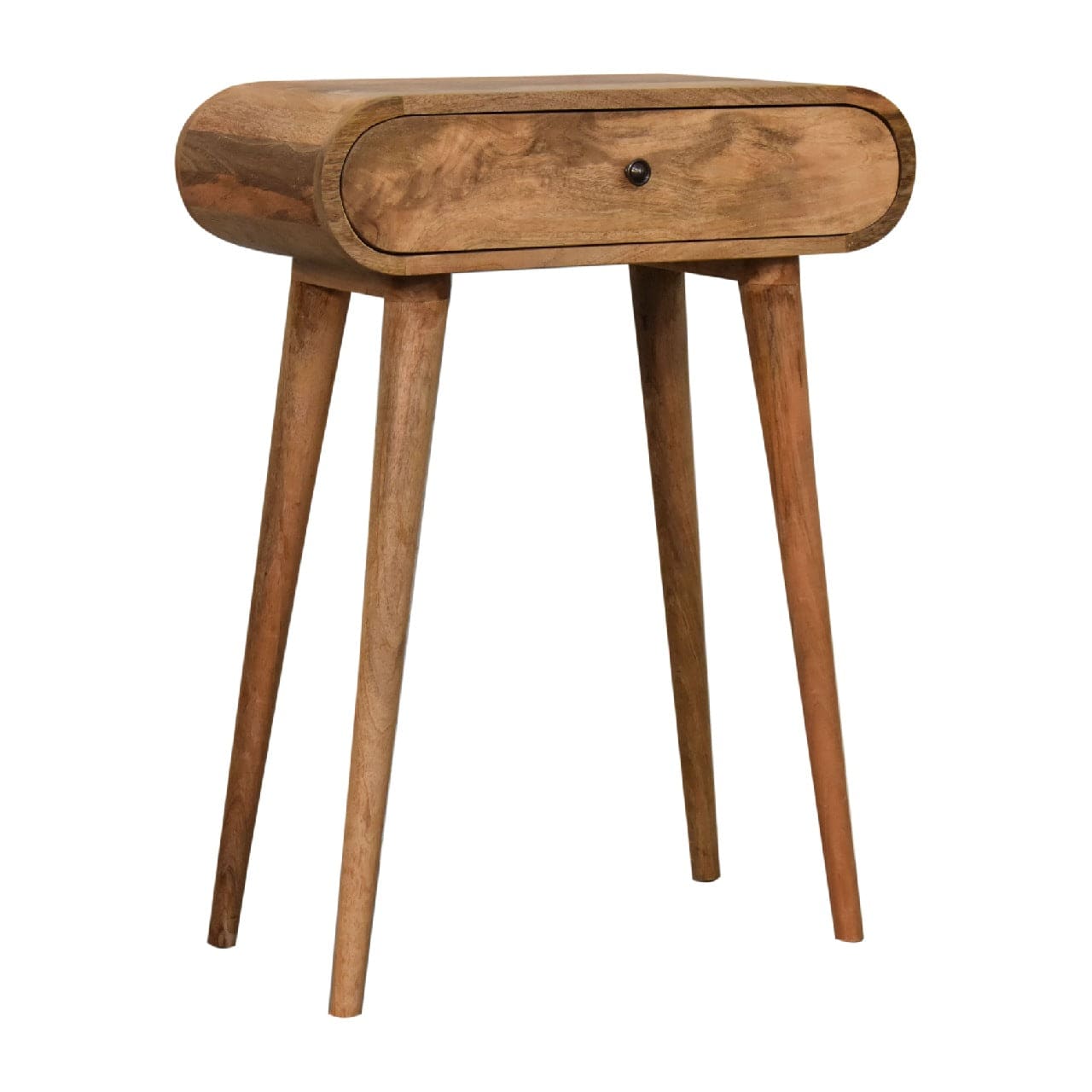 Mini London Console Table - Solid Mango Wood Hallway Console for Entryway - product view 3 showing handcrafted solid...