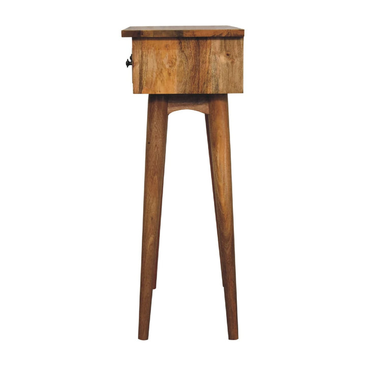 Mini Oak-ish Hallway Console Table - Solid Mango Wood Hallway Console for Entryway, stylish design with storage.