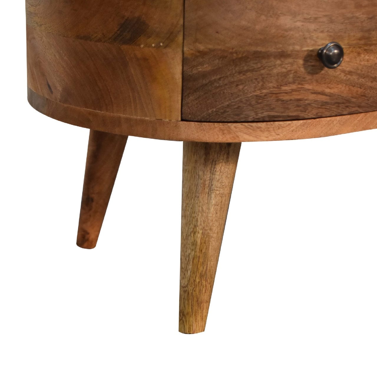 Mini Oak-ish Wave Coffee Table - Solid Mango Wood Center Table for Living Room - product view 8 showing handcrafted solid...