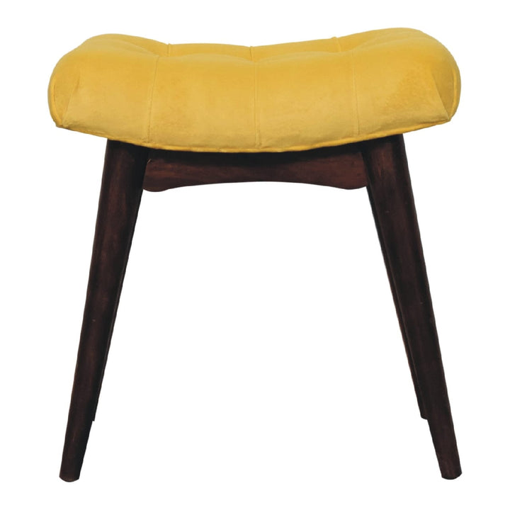 Mini Velvet Bench - Solid Mango Wood Seating Furniture for Entryway - main view showing handcrafted solid mango wood bench