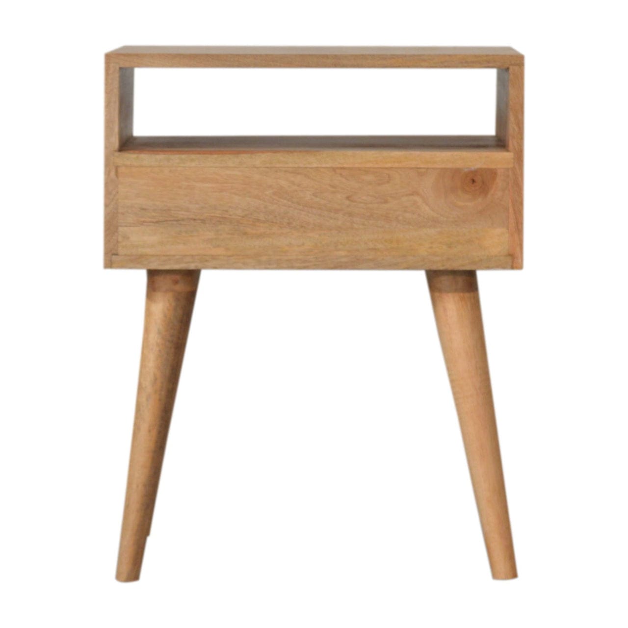 Mixed Cube Nightstand - Solid Mango Wood Bedside Table for Bedroom - product view 8 showing handcrafted solid mango wood...