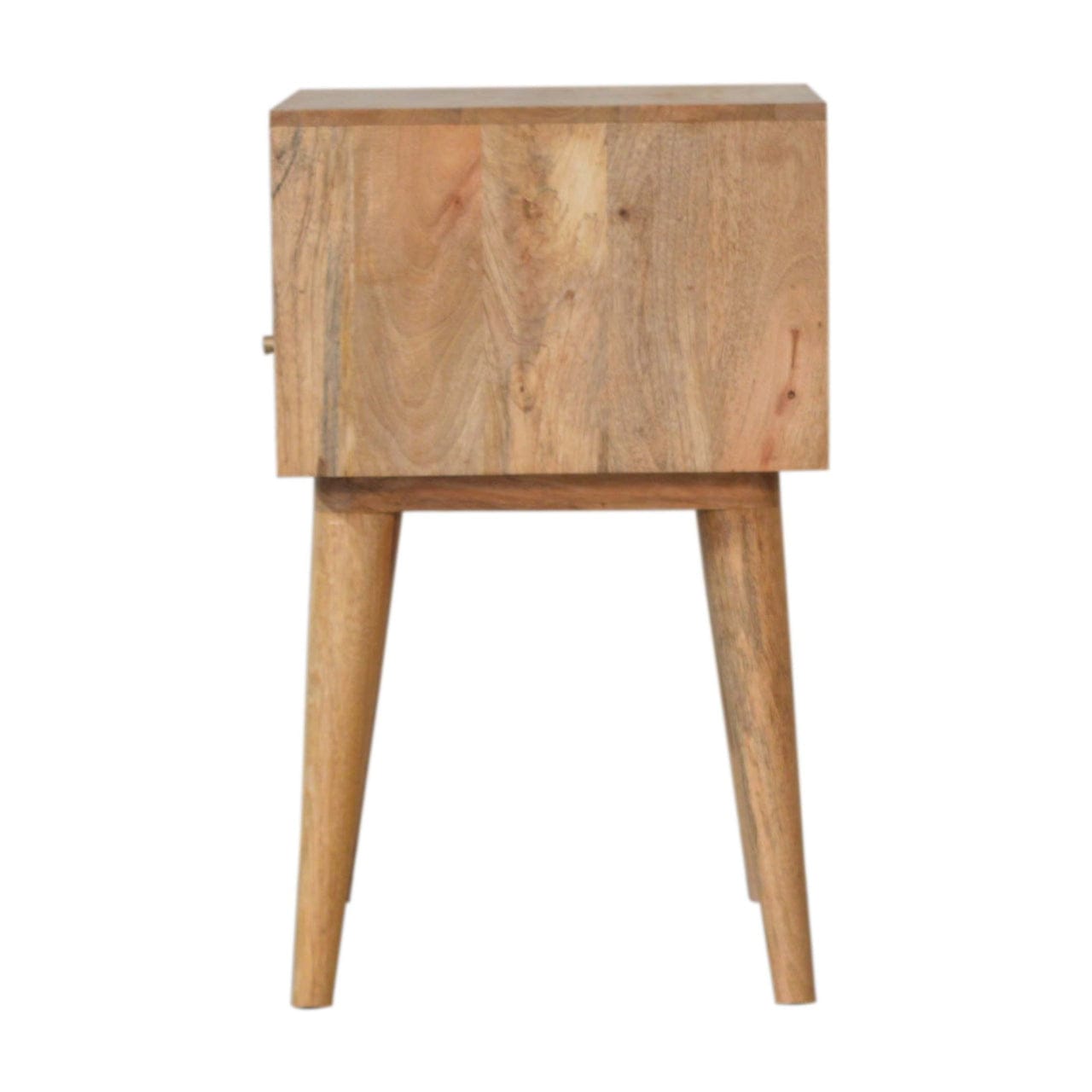 Mixed Cube Nightstand - Solid Mango Wood Bedside Table for Bedroom - product view 7 showing handcrafted solid mango wood...
